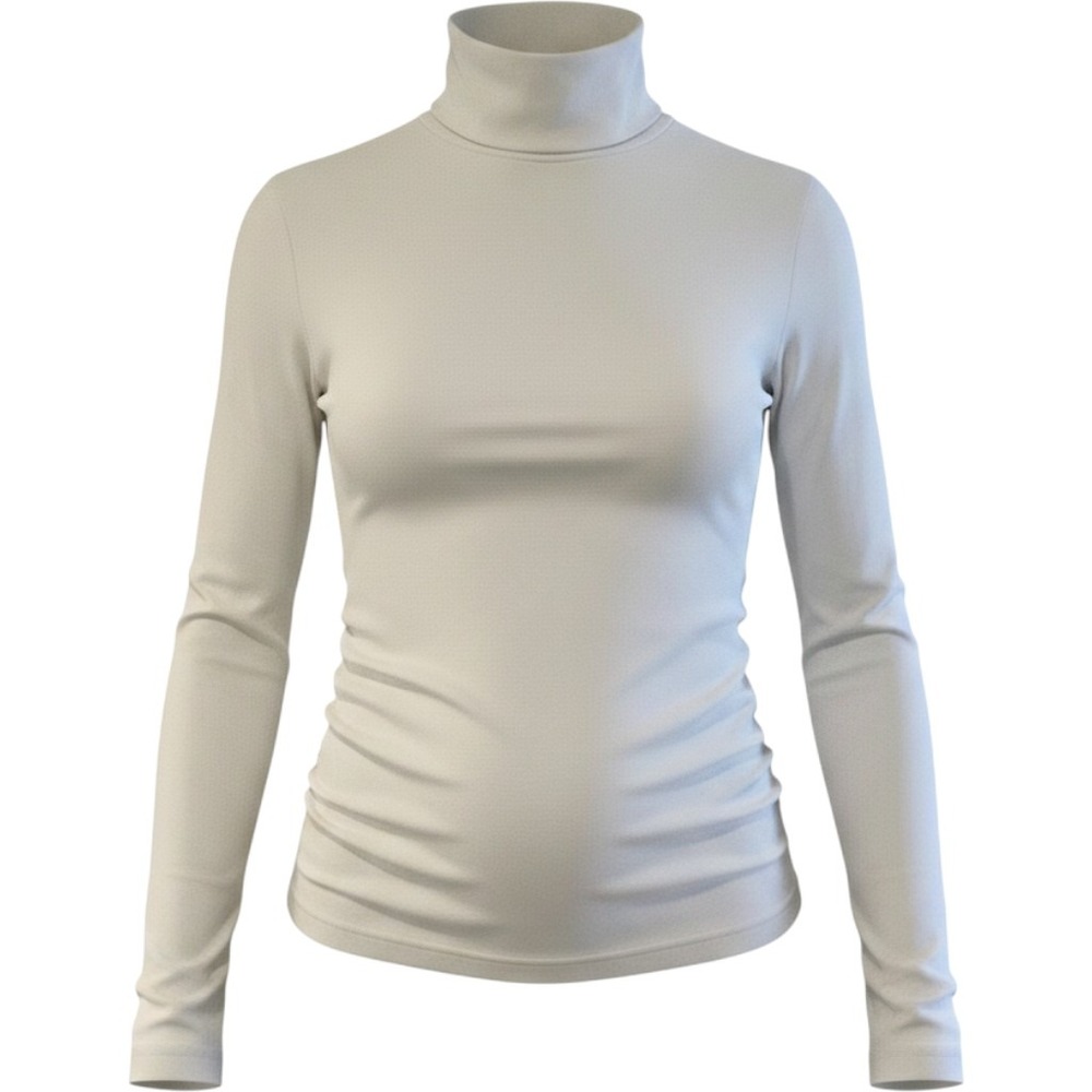 Sonoma Goods for Life Womens White Maternity Turtleneck Ruched Top Small MAT